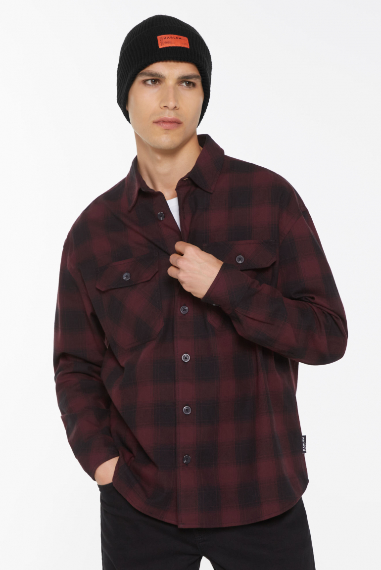 GEOR-GE Flanellhemd kariert cranberry juice