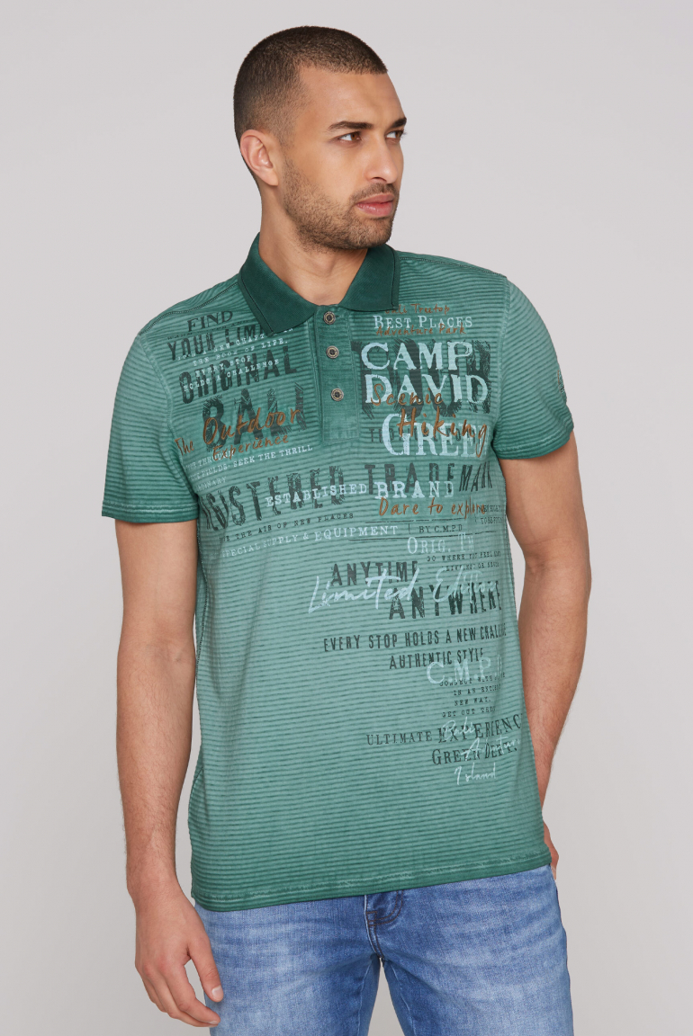 Gestreiftes Polo mit Prints und Stickereien evergreen