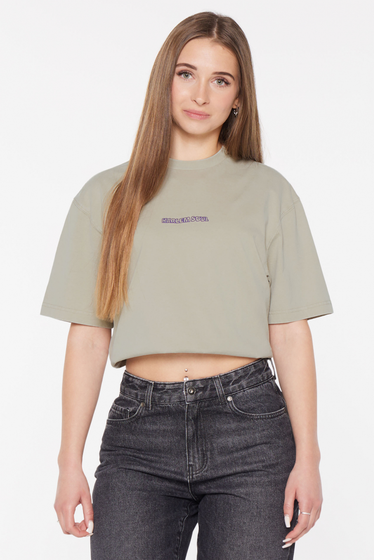 GI-LLY T-Shirt mit Backprint silver green