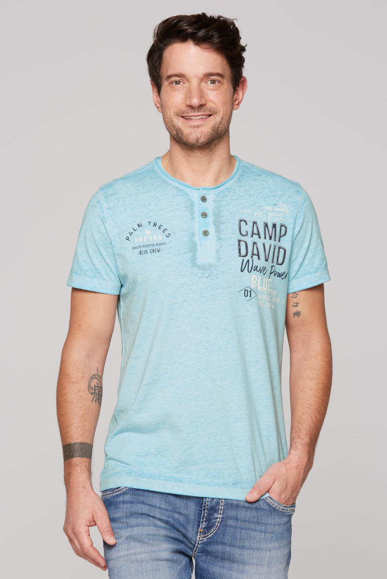 Henley-Shirt mit Ausbrenner-Effekten und Artworks fresh breeze