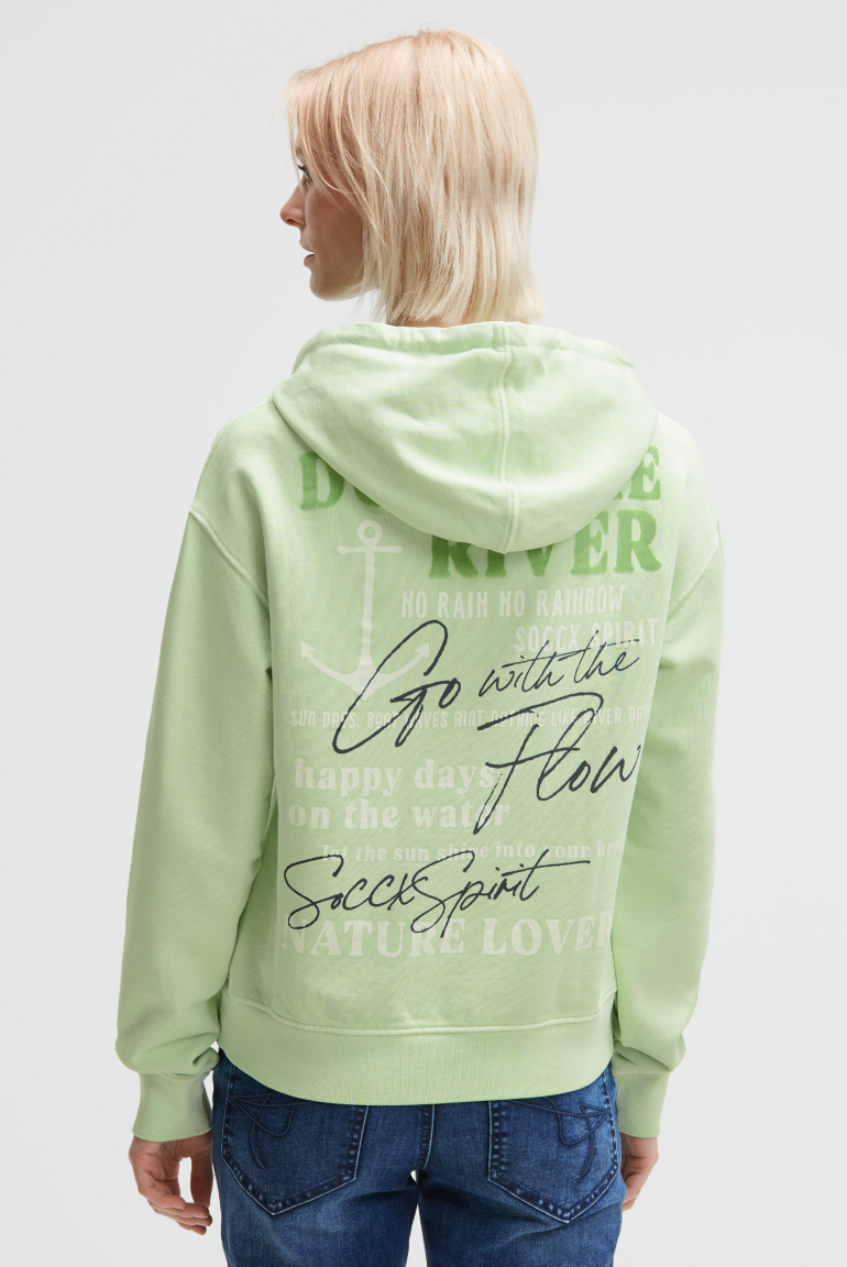 Hoodie mit dekorativem Rücken-Artwork milky green