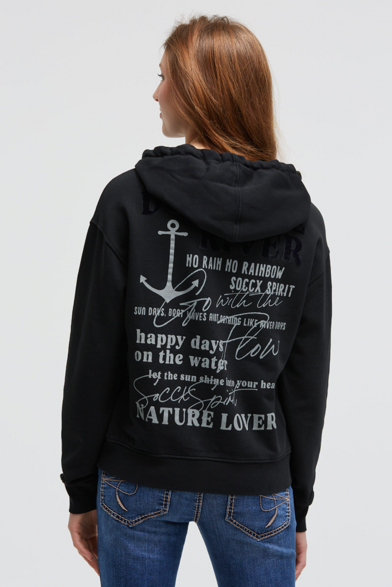 Hoodie mit dekorativem Rücken-Artwork blue navy