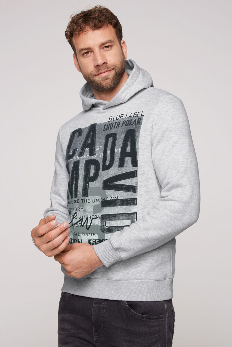 Hoodie mit Logo Artwork light grey melange