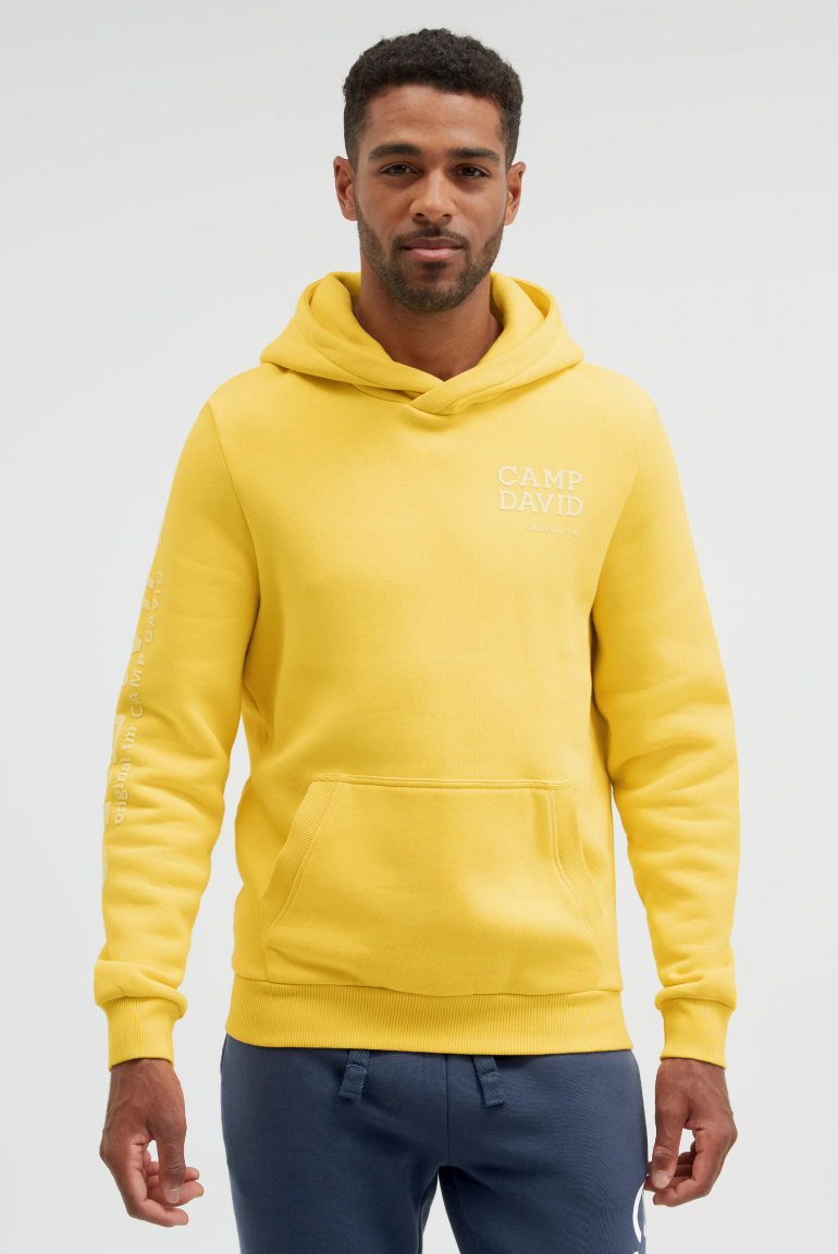 Hoodie mit Rubber Prints industrial yellow