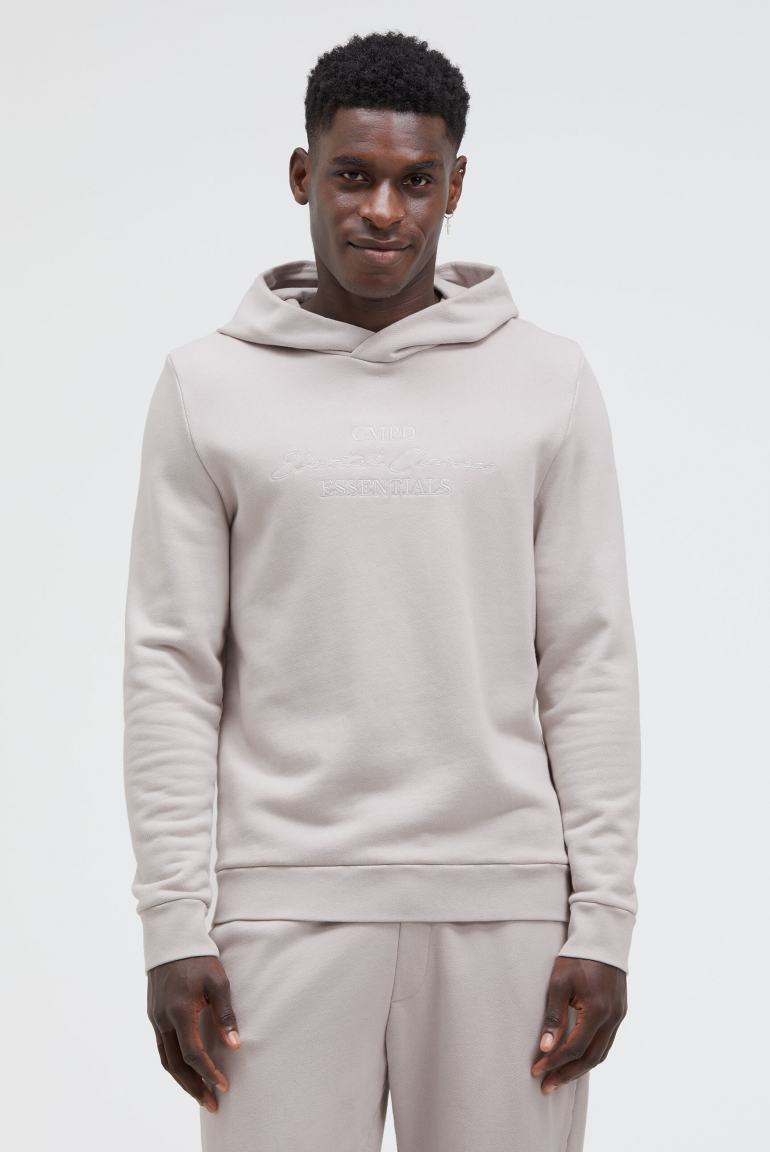 Hoodie mit Twill-Struktur und Stickerei stone