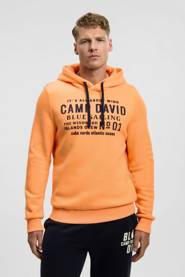 Hoodie mit Wording Print sunrise neon