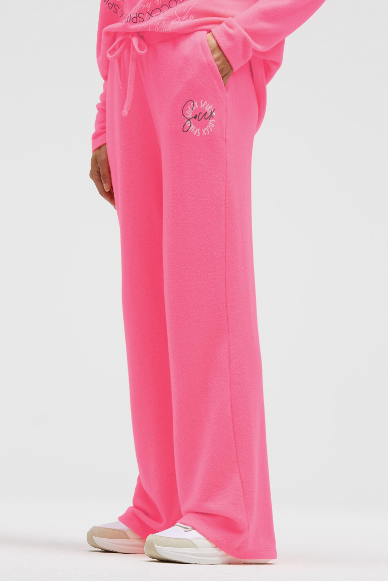 Hose aus Flauschstrick Relaxed Fit neon pink