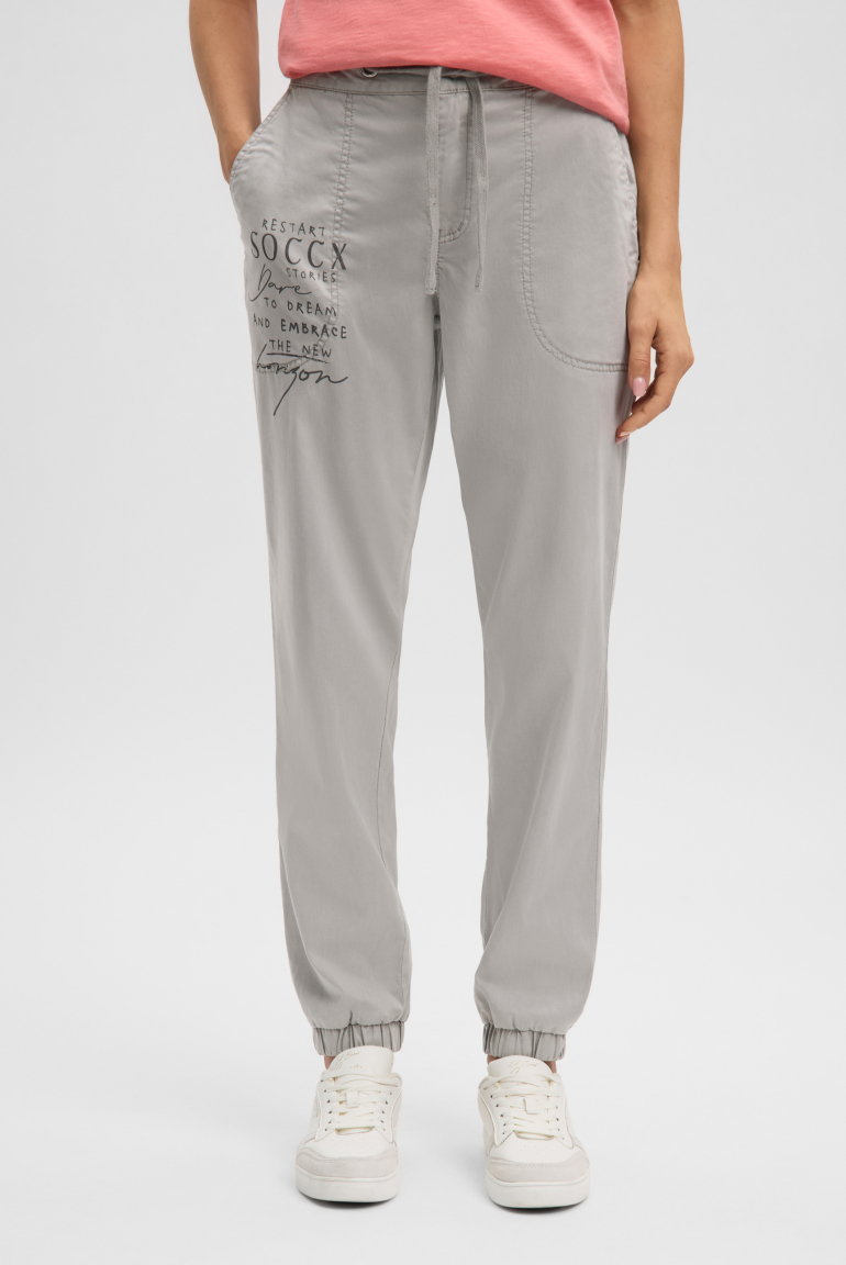 Hose im Joggpants-Stil mit Print fresh grey