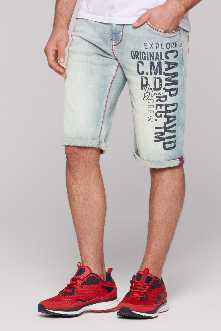 Jeans Shorts RO:BI Slim Fit light blue print