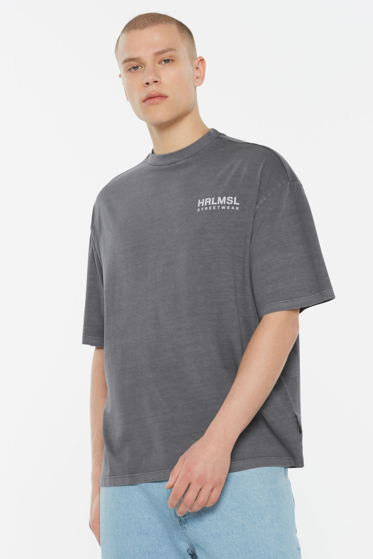 JO-HN T-Shirt Oversized printed asphalt