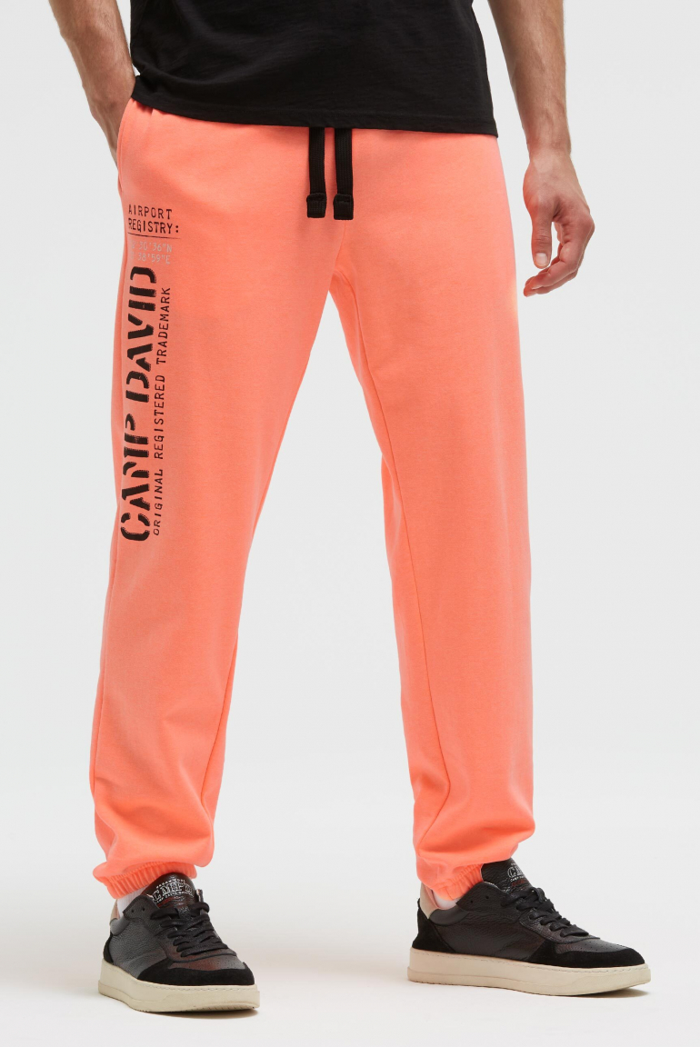 Jogginghose mit Logo Print speed orange neon