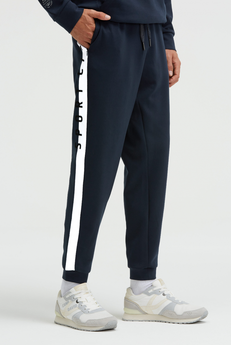 Jogginghose mit Logo-Tapes an den Seiten blue navy