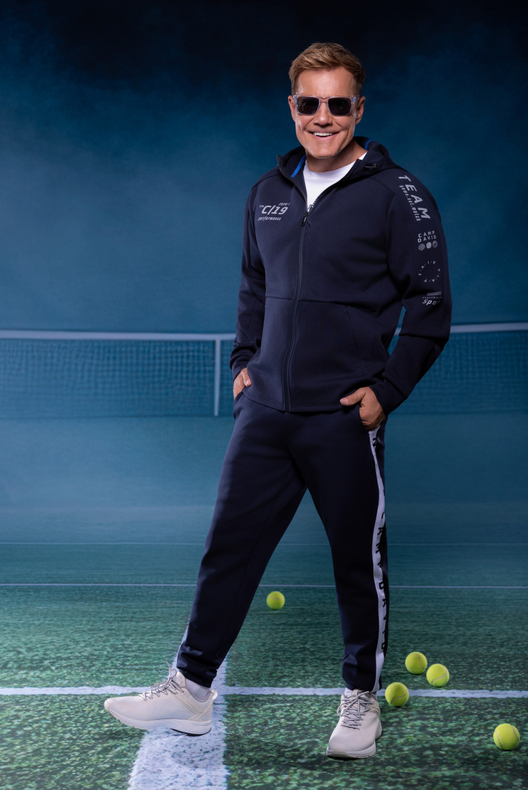 Kapuzenjacke aus Interlock mit Reflective Prints blue navy