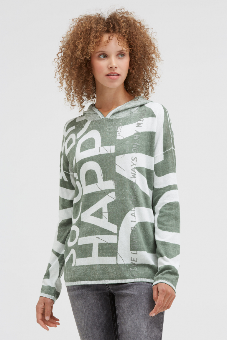 Kapuzenpullover mit Acid All Over Print lake