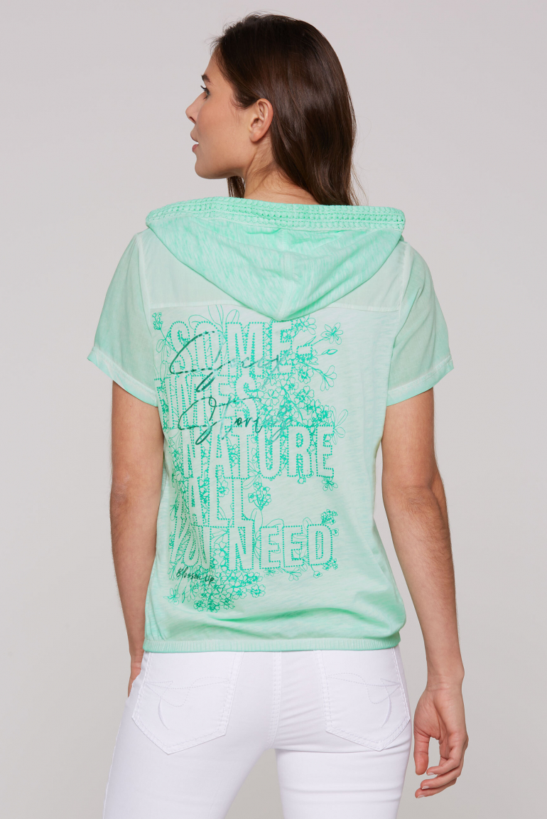Kapuzenshirt mit Rücken-Artwork leafy mint