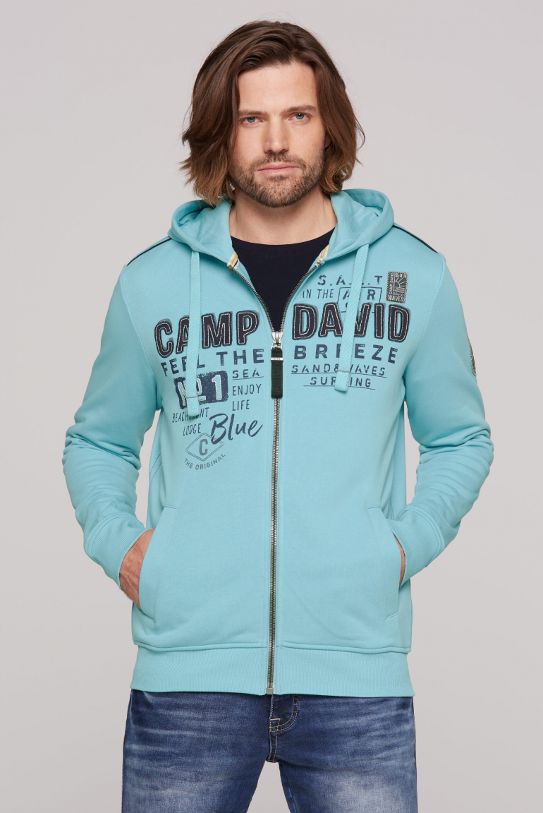 Kapuzensweatjacke mit Logo-Applikationen fresh breeze