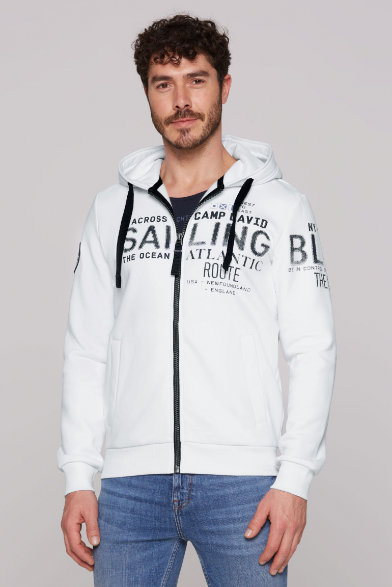 Kapuzensweatjacke mit Puffprints opticwhite
