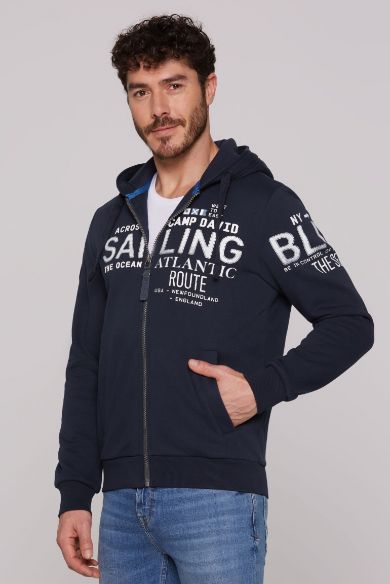 Kapuzensweatjacke mit Puffprints blue navy