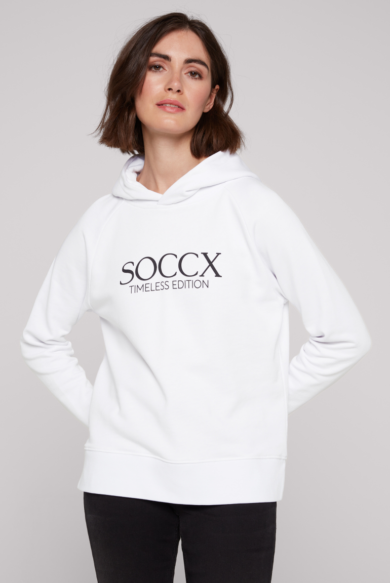 Kapuzensweatshirt mit Logo Print opticwhite