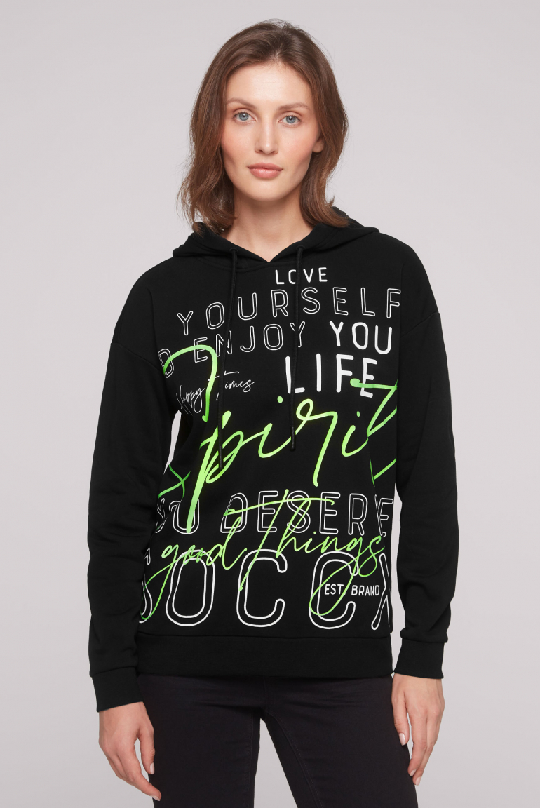 Kapuzensweatshirt mit XL-Wording black