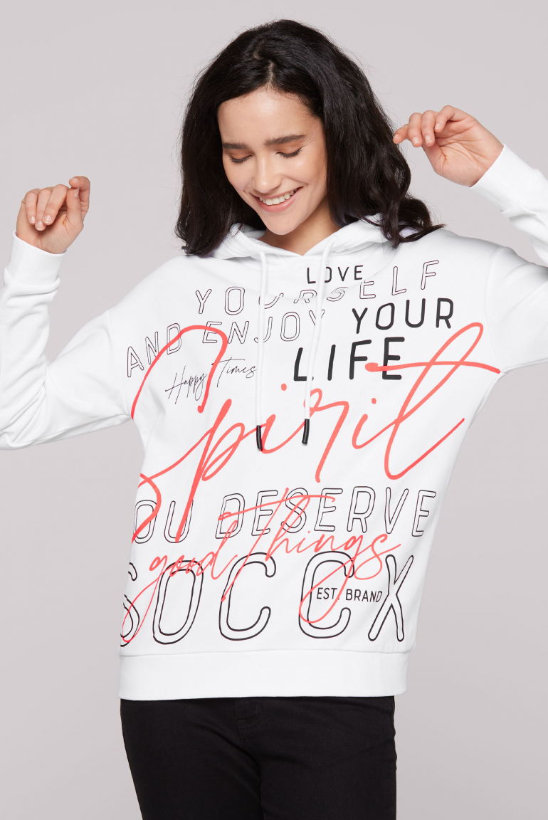 Kapuzensweatshirt mit XL-Wording opticwhite