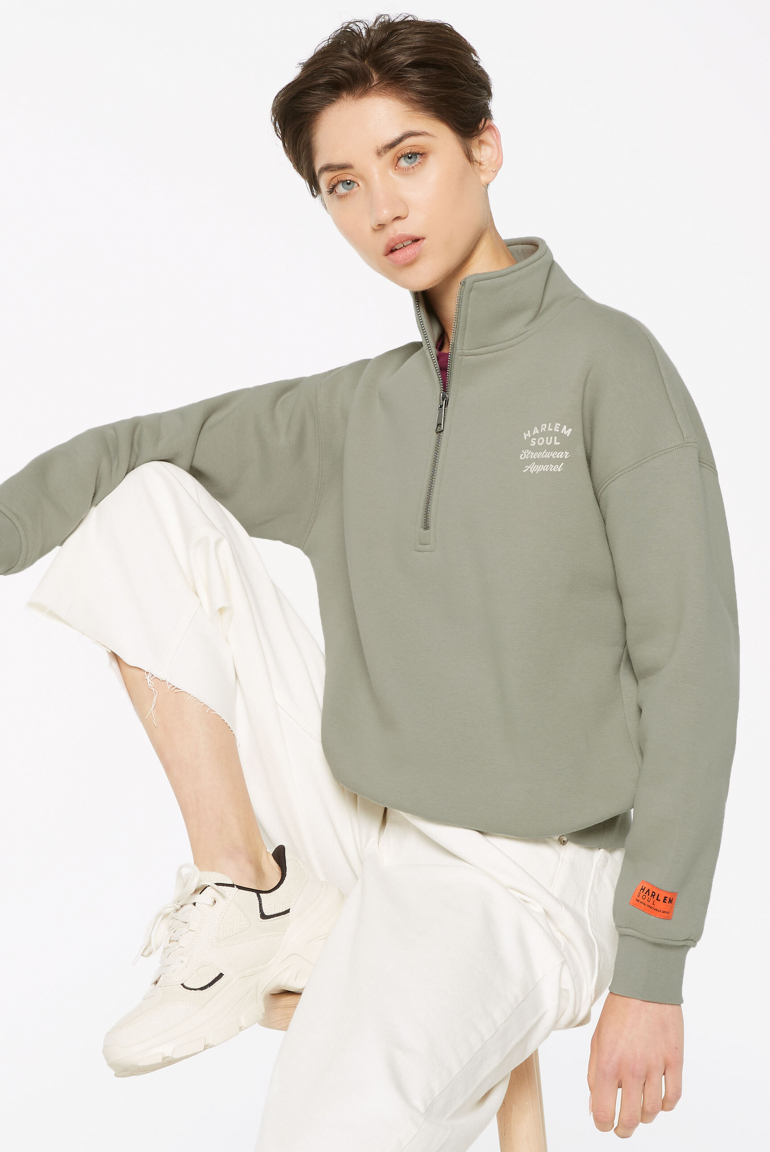 KAY-LA Troyer-Sweatshirt mit Back-Print sage