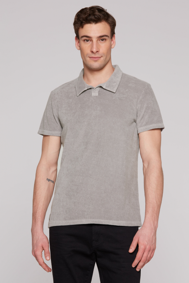 Kurzarmpolo im Frottee-Design polo grey