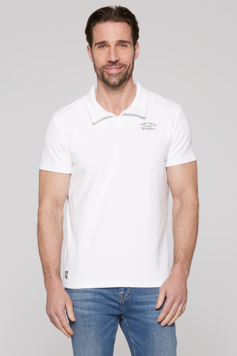 Kurzarmpolo im Frottee-Design opticwhite