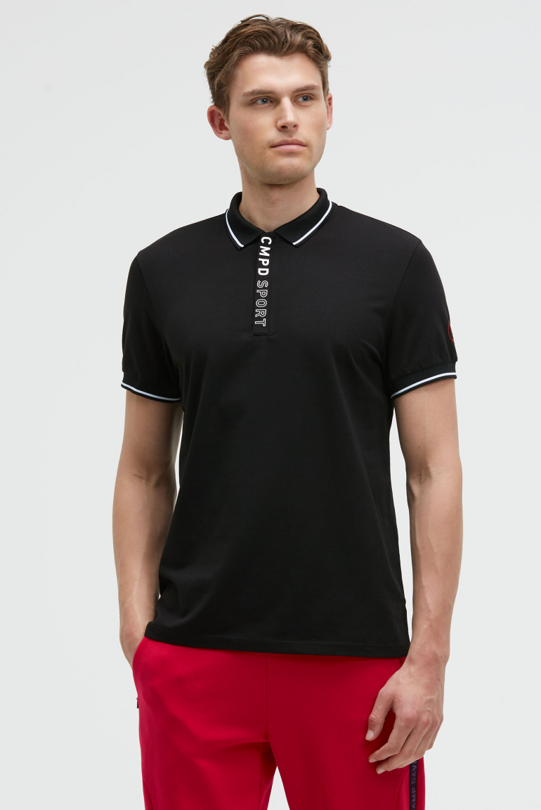 Kurzarmpolo mit Rücken-Artwork black