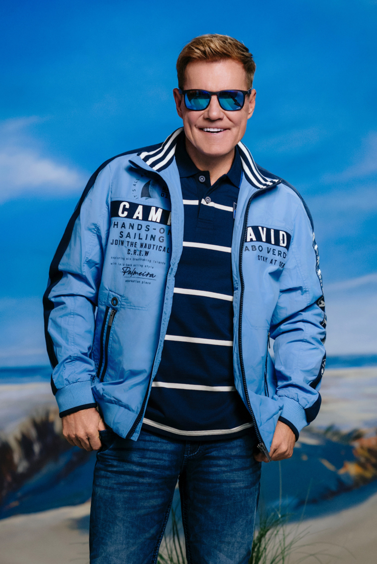 Kurzarmpolo mit Streifen-Design blue navy