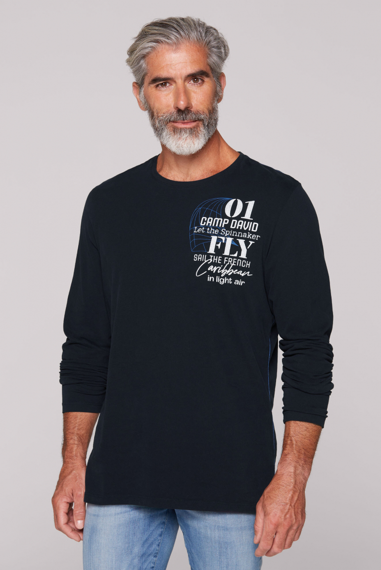 Langarmshirt mit Rücken-Print navy