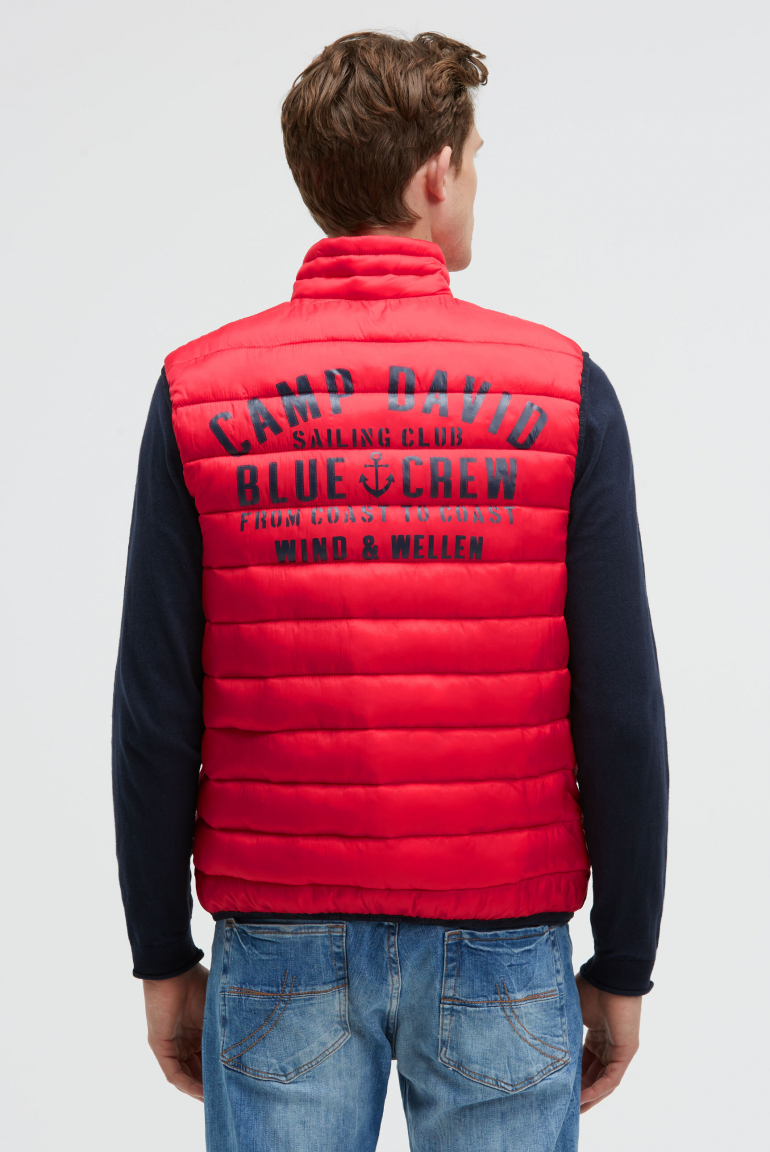 Leichte Steppweste mit Rücken-Print summer red