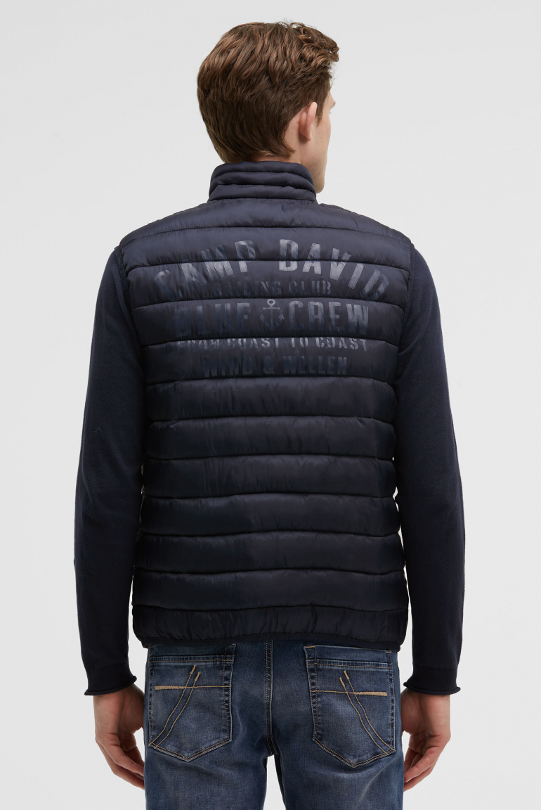 Leichte Steppweste mit Rücken-Print blue navy