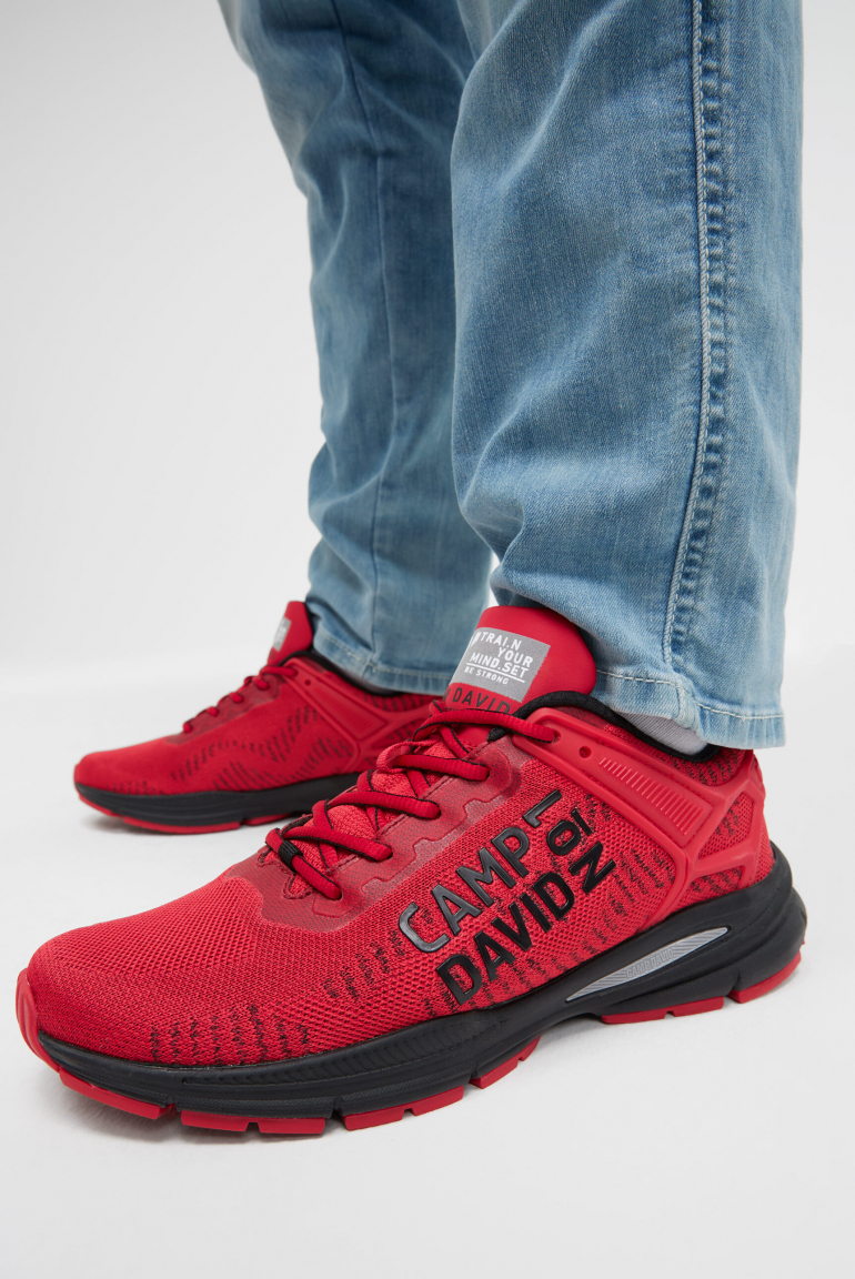 Leichter Sneaker im Knit-Design mit Logo Artwork classic red