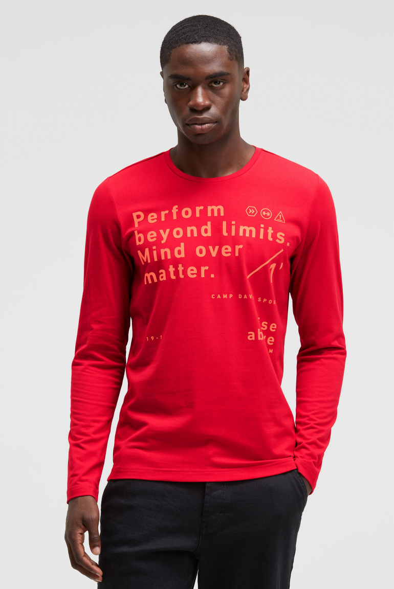 Longsleeve mit Folienprint bright red