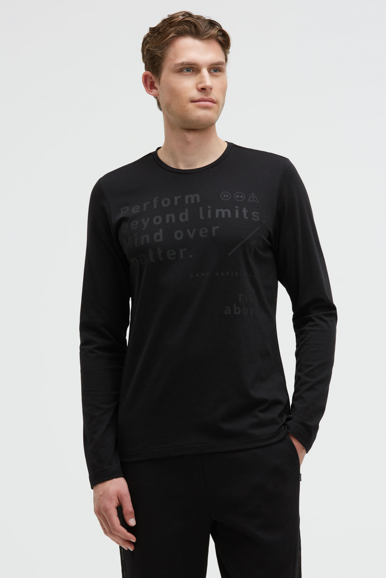 Longsleeve mit Folienprint black