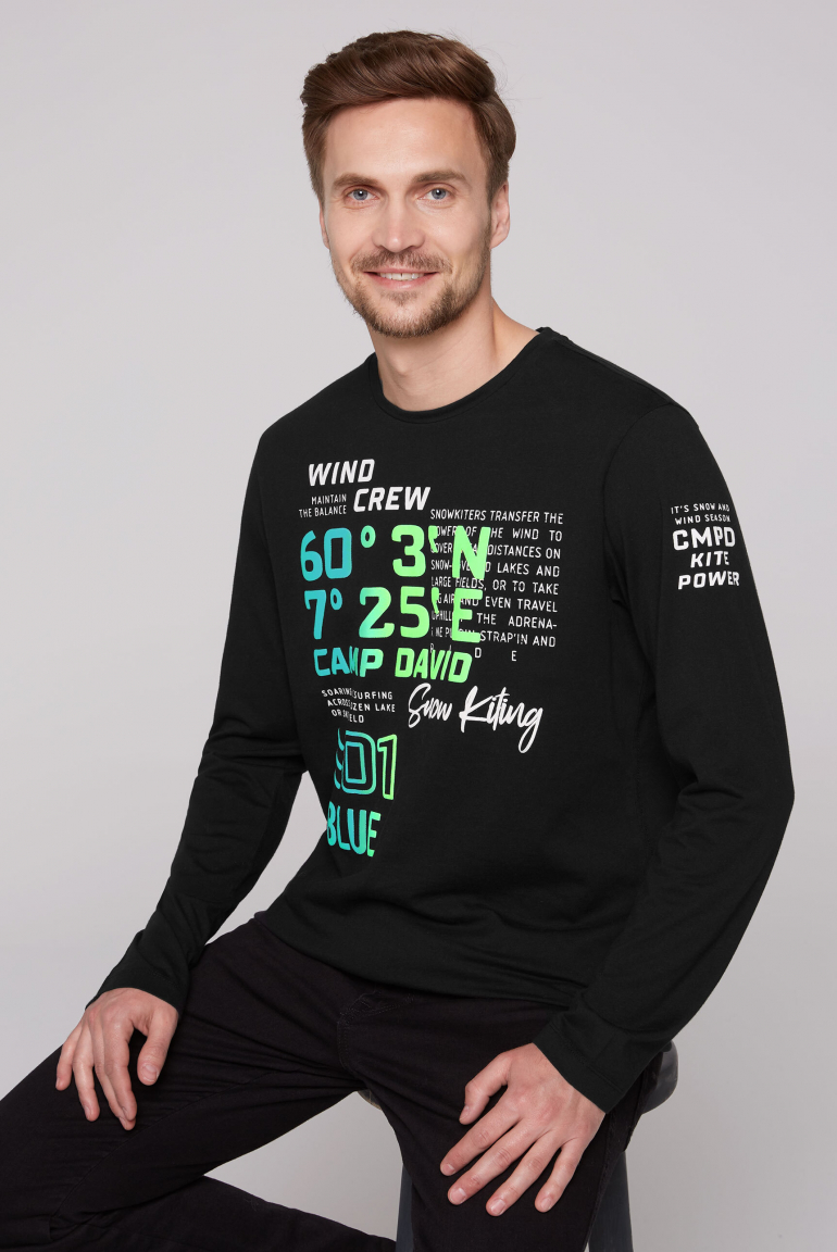 Longsleeve mit Frontprint black