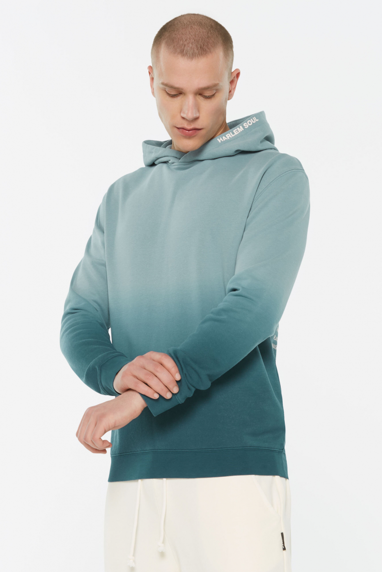 MON-TEL Hoodie Dip Dyed printed fog blue