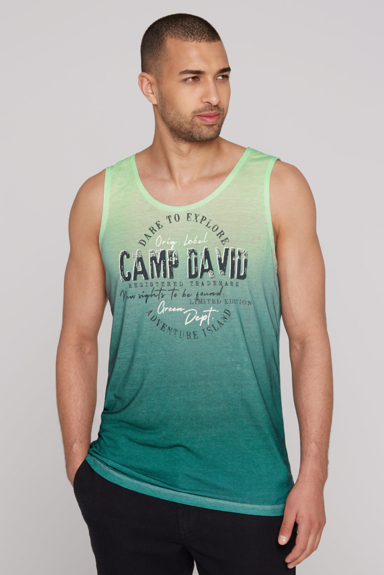 Muskelshirt Dip Dye mit Ausbrenner-Effekten green lemon/ evergreen