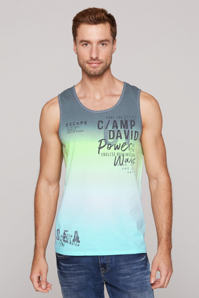 Muskelshirt  Dip Dye mit Logo Prints surf grey