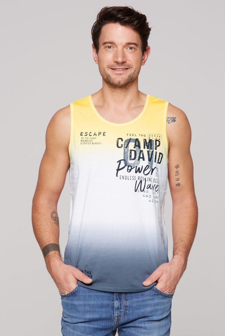 Muskelshirt  Dip Dye mit Logo Prints sun
