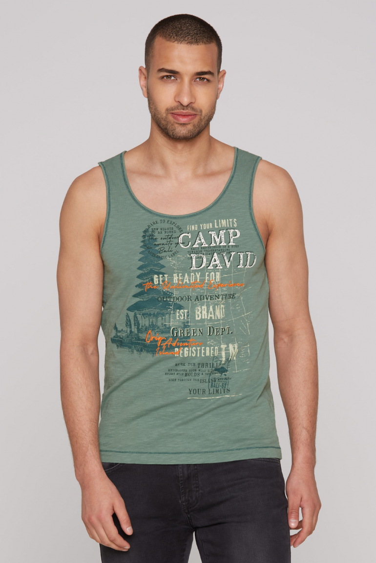 Muskelshirt mit Photoprint deep green