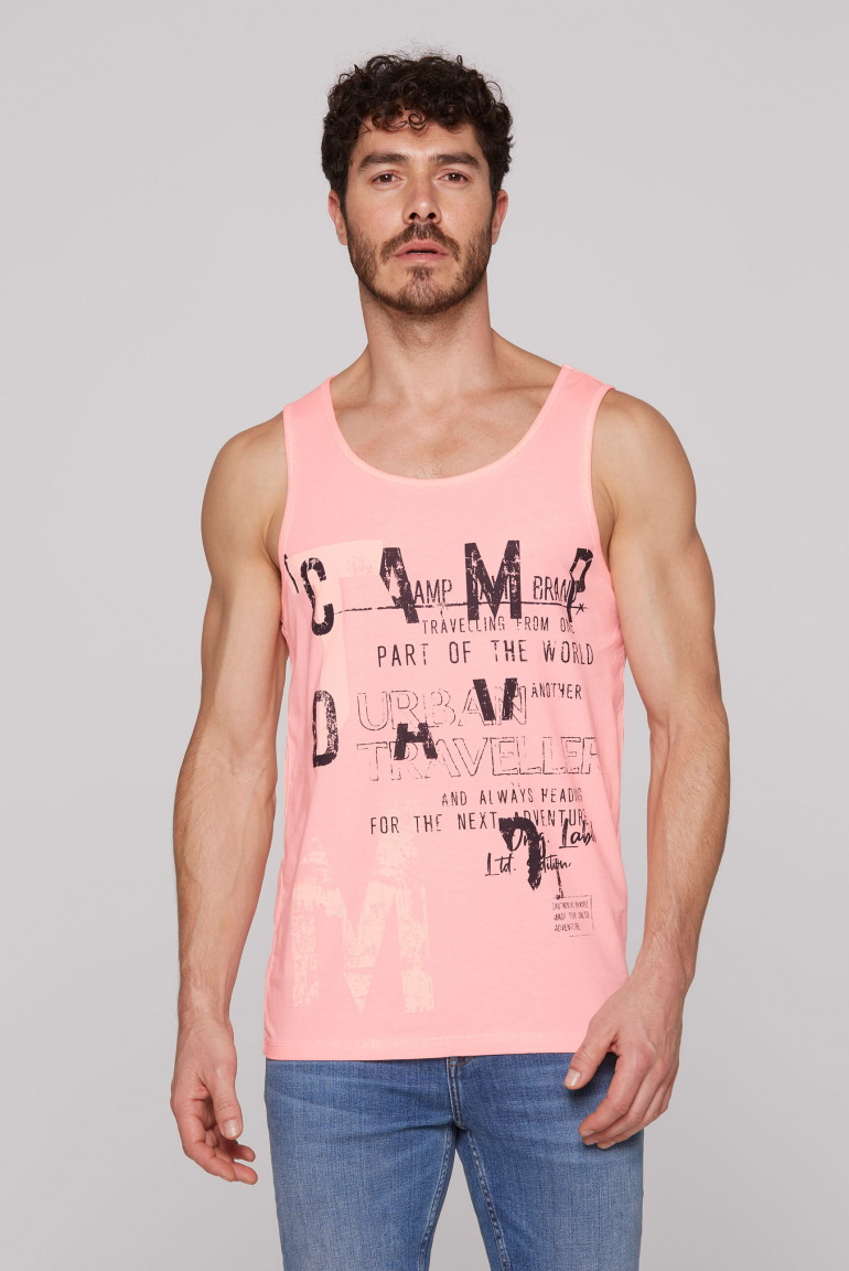 Muskelshirt mit Print im Used Look neon flame