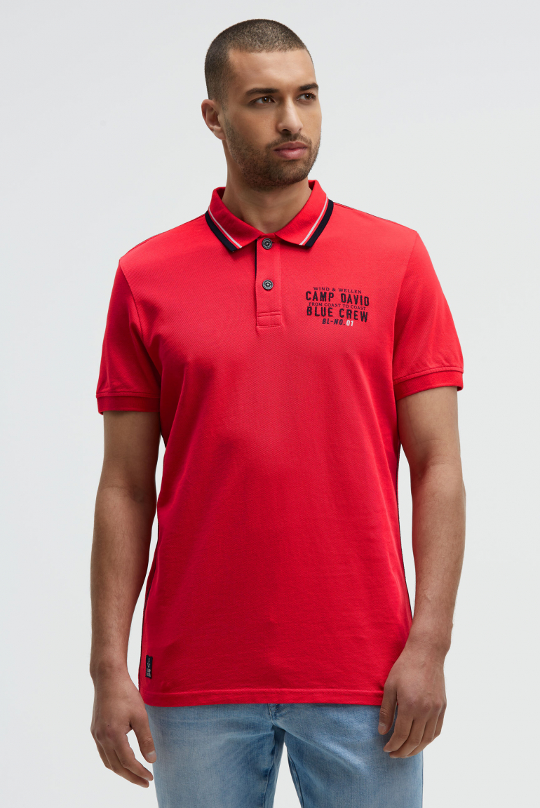 Pikee-Polo mit Logo-Stickerei summer red