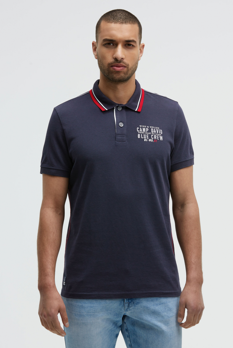 Pikee-Polo mit Logo-Stickerei blue navy