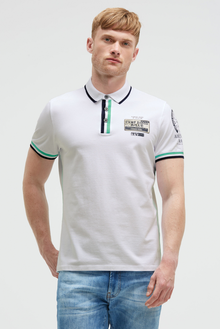 Pikee-Polo mit Prints und Patches opticwhite
