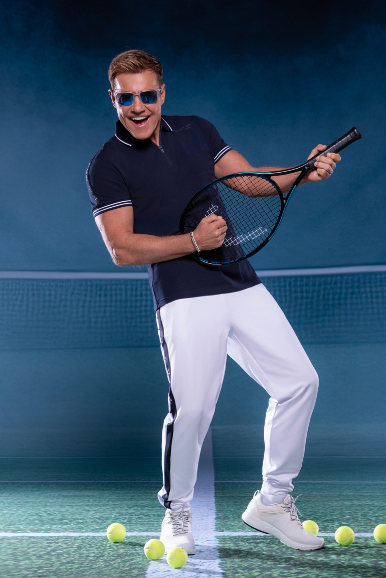 Polo mit Zipper, Logo-Tapes und Prints blue navy