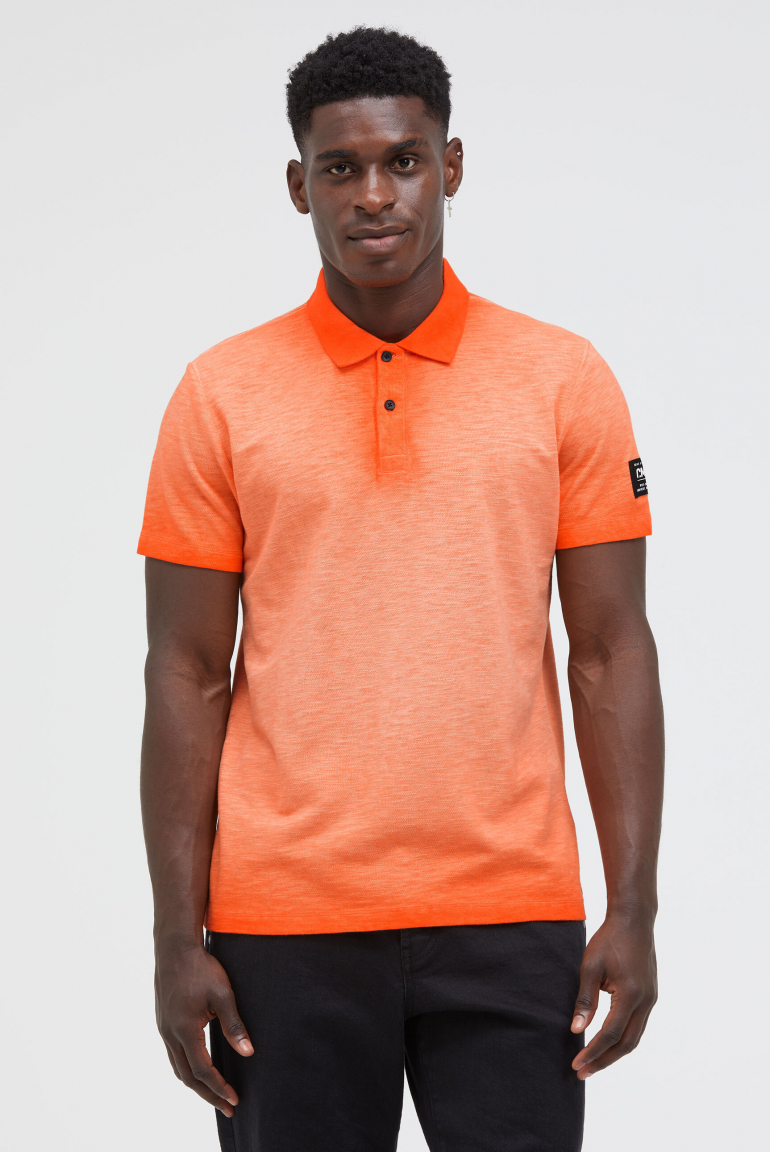 Poloshirt aus Slub-Pikee Inside Oil Dyed orange