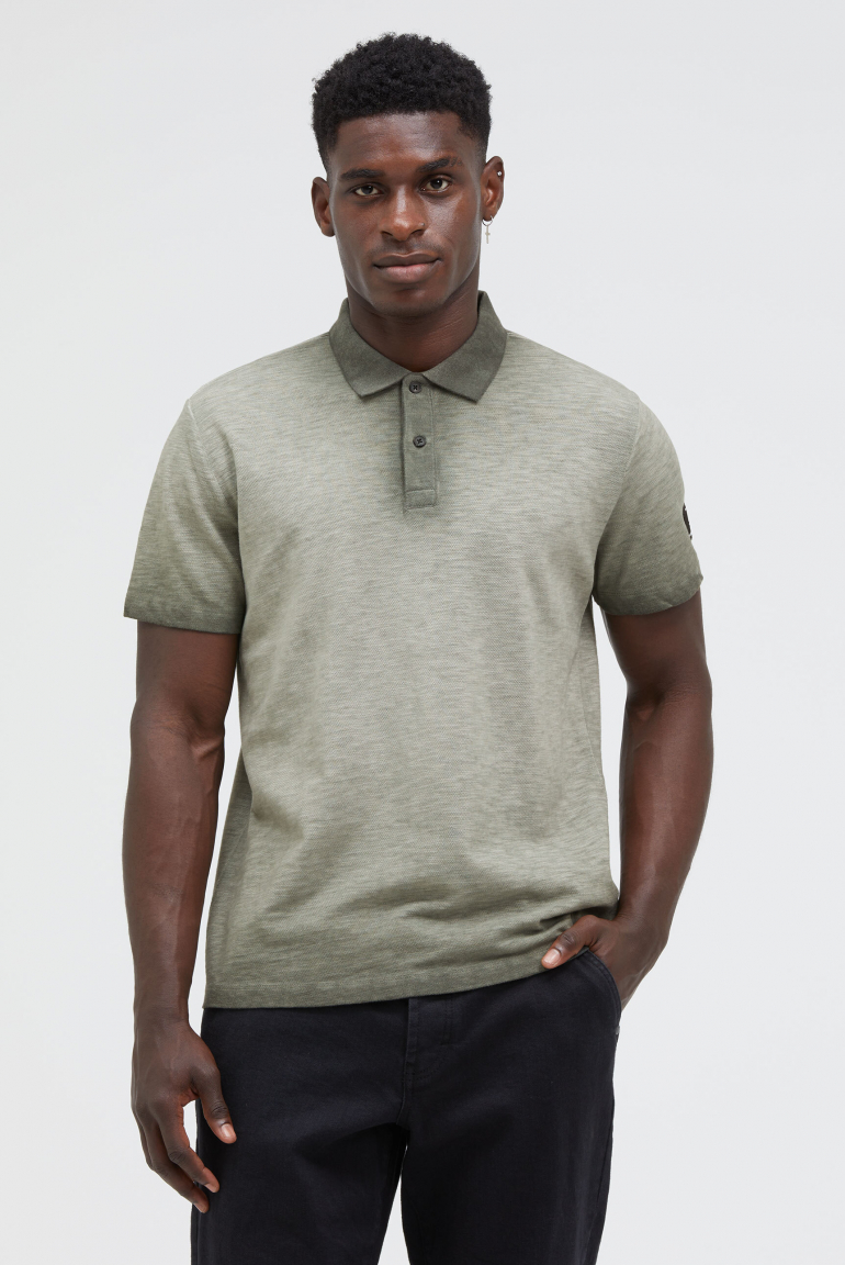 Poloshirt aus Slub-Pikee Inside Oil Dyed sage