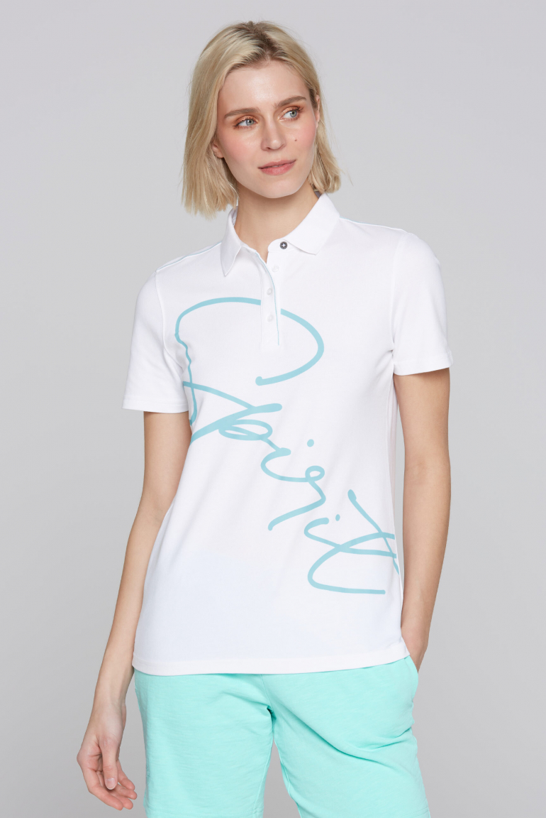 Poloshirt Kurzarm mit Label Print opticwhite